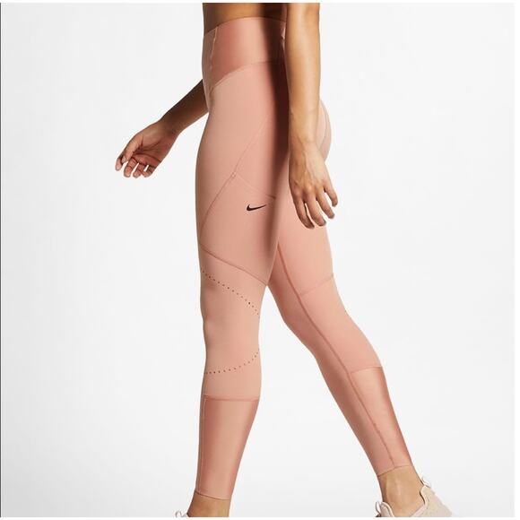 Nike High Waisted Power Pocket Lux Tight Fit Leggings Blush XXL - Picture 3 of 14